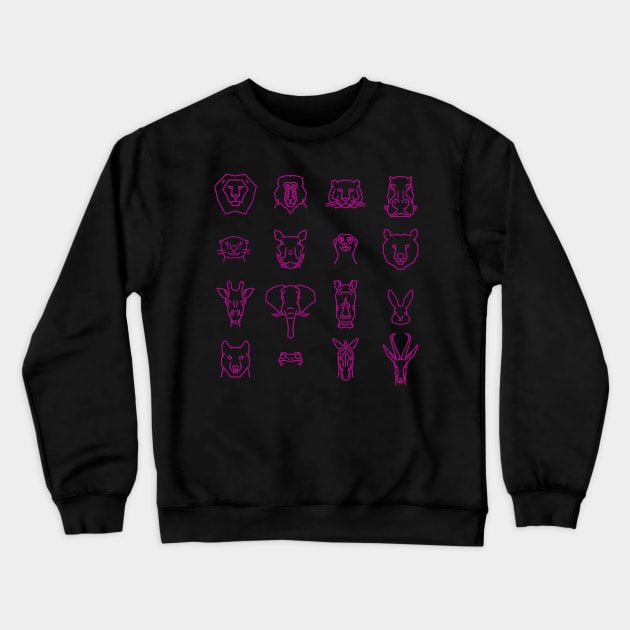 Animal Kingdom I (Purple) Crewneck Sweatshirt by Koyaanisqatsian